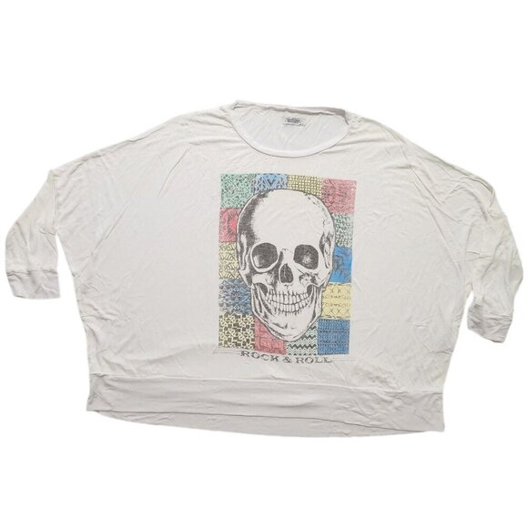 Lauren Moshi Dolman Sleeve Skull Shirt M/L - Picture 1 of 6